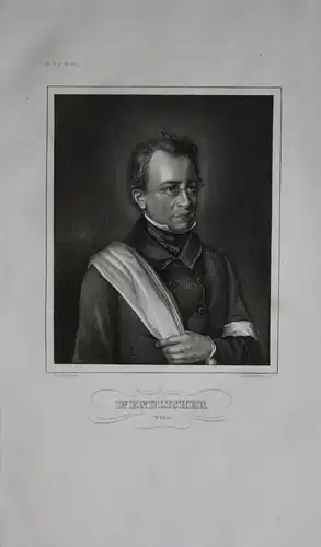 Stephan Ladislaus Endlicher Botaniker engraving  Portrait