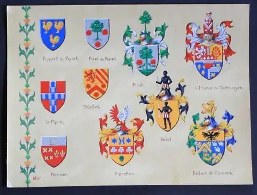 Planchon Polet Piret Poinson le Pipre Polchet Blason heraldique coat of arms