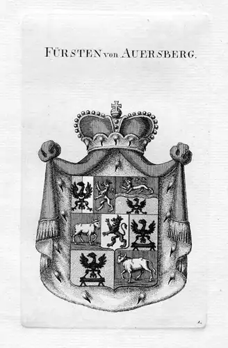 Auersberg Wappen Adel coat of arms heraldry Heraldik crest Kupferstich