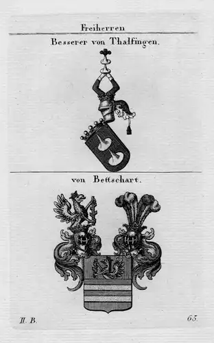 Besserer Thalfingen Bettschart Wappen coat of arms Heraldik Kupferstich