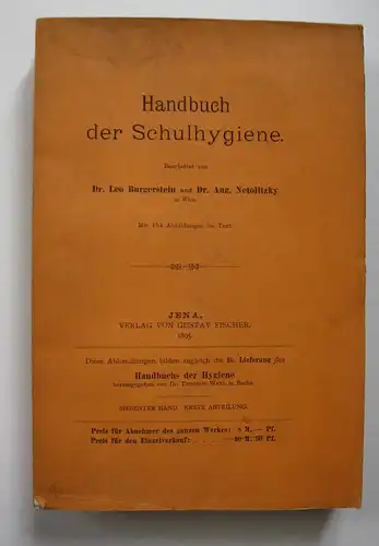 Handbuch der Schulhygiene.