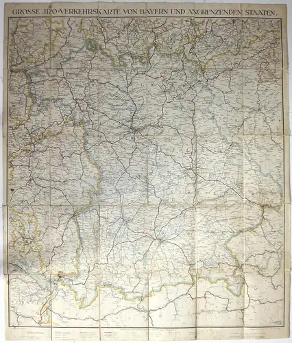 Grosse JRO-Verkehrskarte von Bayern und angrenzenden Staaten