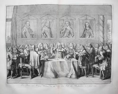 De Prins van Oranie Willem de III doet den eed als Stadhouder in t'jaar 1672. // William III of England Orange