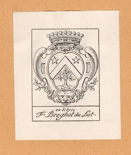 Exlibris für F. Breghot de Lut / Wappen coat of arms