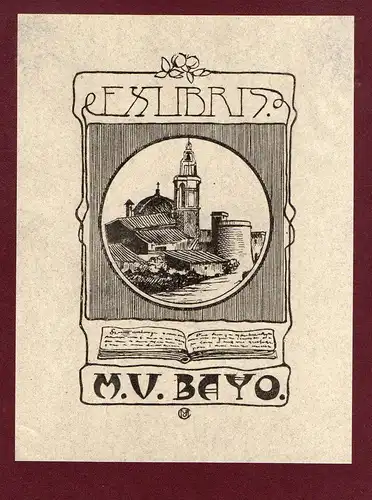 Exlibris für M. V. Bayo / Espana Spain Spanien