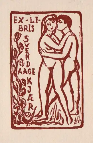 Exlibris für Sven Daage Kjaer / Erotik erotic couple Liebespaar