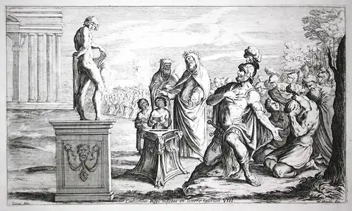 Aeneas oftering a sacrifice to the Gods.