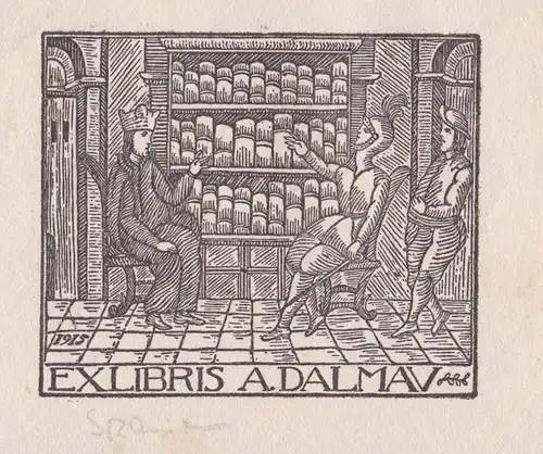Exlibris für A. Dalmau / Espana Spain Bibliothek library