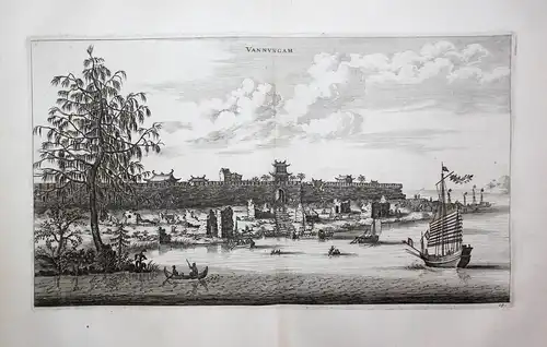 Vannungam - Wan'an Jiangxi China city view Asia Asien Kupferstich copper engraving antique print