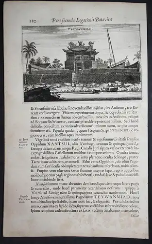 Teywanmiao - Dawangmiao Guangdong China Asia Asien Kupferstich copper engraving antique print