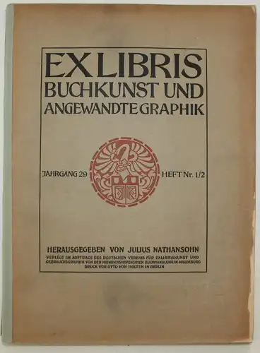 Exlibris Buchkunst und angewandte Graphik. Jahrgang 29, Heft Nr. 1/2