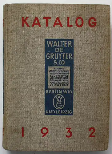 Katalog 1749-1932.
