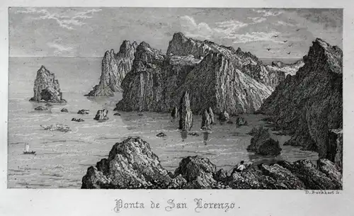 Ponta de San Lorenzo - Ponta de São Lourenço Sankt-Lorenz-Spitze Madeira Portugal Ansicht view Stahlstich stee
