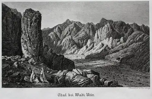 Thal bei Wadi Utir - Wadi Utir Ansicht view Stahlstich steel engraving antique print