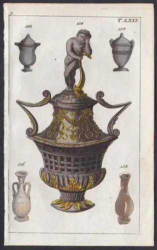 T. LXXI. 150. - Urne Urnen Antike Römer Rom Kupferstich copper engraving antique print