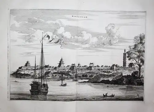 Kinnungam. - Ji'an Jiangxi China city view Asia Asien Kupferstich copper engraving antique print