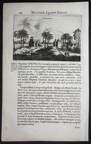 Lincing - Linqing Schandong China Asia Asien Kupferstich copper engraving antique print