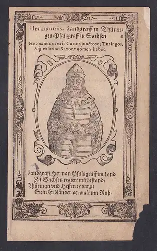 Hermanus, Landgraff in Thüringen/ Pfalzgraff zu Sachsen (1155-1217) - Hemann I. Thüringen Landgraf Pfalzgraf S