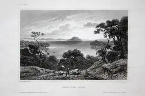 Saratoga Lake - Saratoga Lake New York USA Amerika America US Ansicht view Stahlstich steel engraving antique