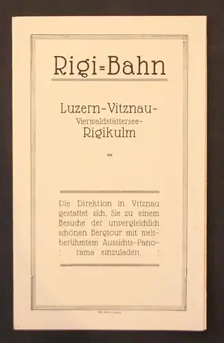 Rigi-Bahn. Luzern - Vitznau - Vierwaldstättersee - Rigikulm