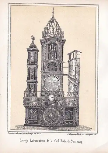 Horloge Astronomique de la Cathedrale de Strasbourg - Strasbourg Strassburg France Frankreich Lithographie lit