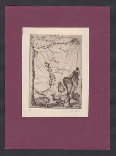 Exlibris für Franz Buchholz / Expressionismus Erotik