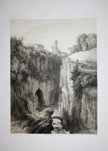 Ravins de Sorrento - Sorrento Sorrent Campania Italy Italia Ansicht view Lithographie lithograph Litho