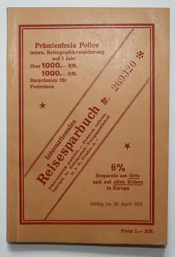 Internationales Reisesparbuch. Das Reisesparbuch Nr. 250001-300000