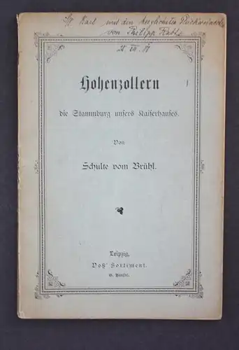 Hohenzollern. Die Stammburg unsers Kaiserhauses. Deutsche Schlösser und Burgen.