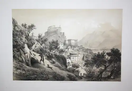 Billmark - Subiaco Lazio Italien Italy Italia Ansicht view Lithographie lithograph Litho