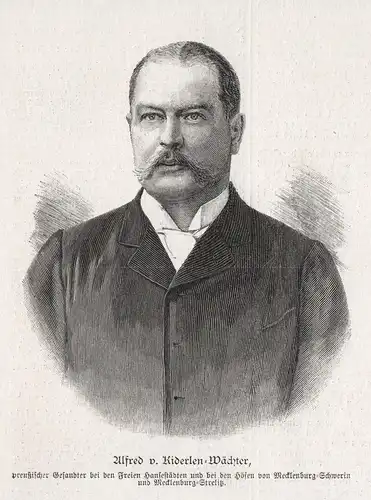 Alfred v. Kiderlen-Waechter - Alfred von Kiderlen-Waechter Politiker Portrait Holzstich Holzschnitt woodcut