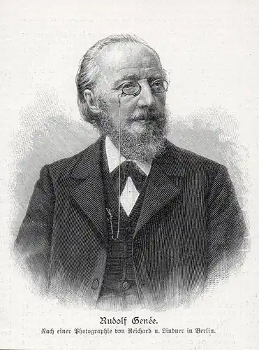 Rudolf Genee - Rudolf Genee Schriftsteller writer Portrait Holzstich Holzschnitt woodcut