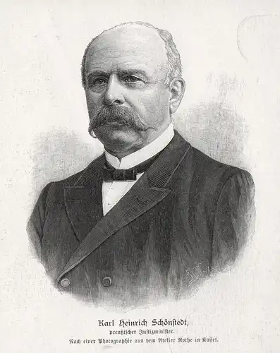 Karl Heinrich Schönstedt - Karl Heinrich von Schoenstedt Richter judge Portrait Holzstich Holzschnitt woodcut