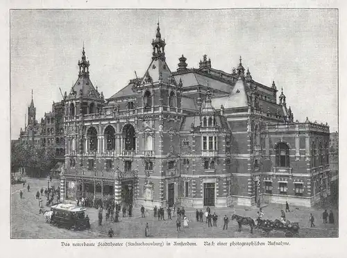 Das neuerbaute Stadttheater (Stadsschouwburg) in Amsterdam. - Stadsschouwburg Theater Amsterdam Netherlands Ni