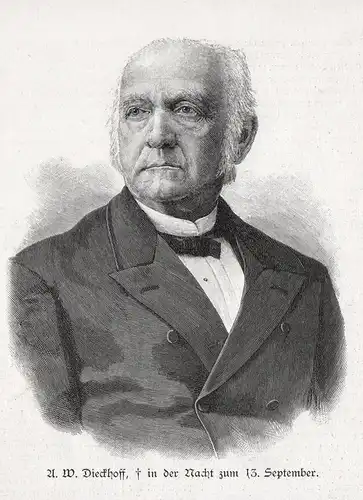 A. W. Dieckhoff - August Wilhelm Dieckhoff Theologe theologian Portrait Holzstich Holzschnitt woodcut