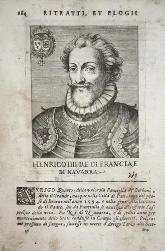 Henrico IIII Re Di Franciae Di Navarra Henri IV (1589-1610) -- King France Poi Navarre Bourbon