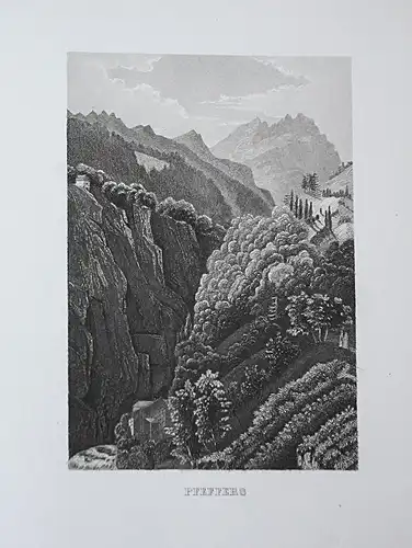 Pfeffers - Pfäfers St. Gallen Schweiz Switzerland Suisse Svizzera Ansicht view Stahlstich steel engraving anti