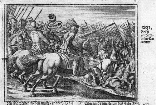 Grosse Niederlage der Saracenen - Sarazenen Saracen Schlacht battle Niederlage defeat Antike antiquity
