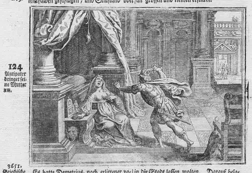 Antipater bringet seine Mutter um - Antipatros Mord murder Antipater Antike antiquity