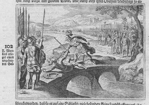 Manlius erleget einen ungeheuren Gal - Marcus Manlius Capitolinus Gauls Gallier Mord murder Antike antiquity