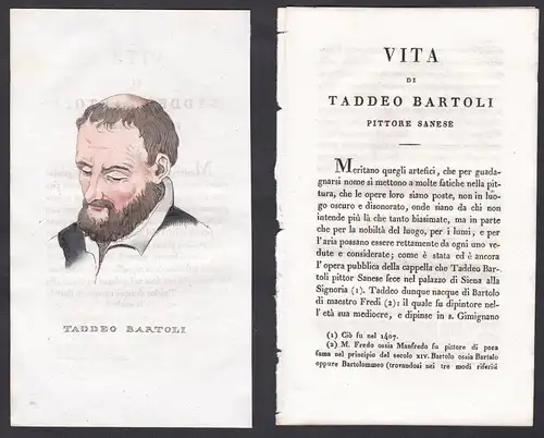 Taddeo Bartoli - Taddeo di Bartolo (1362-1422) Maler painter Italien Italia Portrait Kupferstich copper engrav