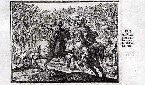 Marcellus erleget Virdomarum der Gallier Obersten - Marcellus Kampf Schlacht battle Gallier
