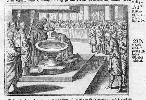 Angel-Sachsen zum Christlichen Glauben bekehret - Angelsachsen Taufe baptism Christen Glaube Antike antiquity