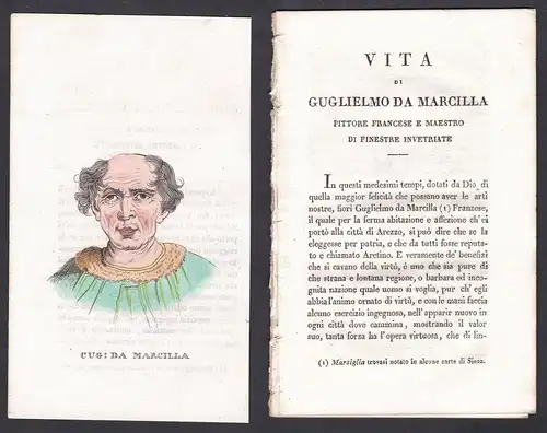 Cug: da Marcilla - Guglielmo de Marcillat (1470-1529) Maler painter Italien Italia Portrait Kupferstich copper