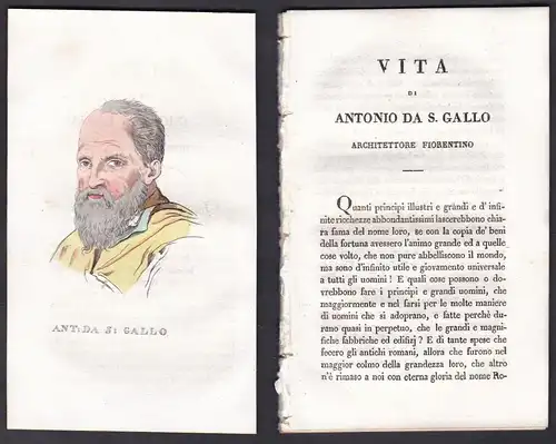 Ant: da S: Gallo - Antonio da Sangallo der Jüngere (1484-1546) Architekt architect Italien Italia Portrait Kup