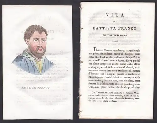 Battista Franco - Giovanni Battista Franco (1510-1561) Maler painter Italien Italia Portrait Kupferstich coppe