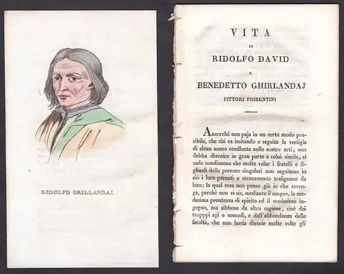 Ridolfo Grillandai - Ridolfo Ghirlandaio (1483-1561) Maler painter Italien Italia Portrait Kupferstich copper