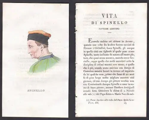 Spinello - Spinello Aretino (1350-1410) Maler painter Italien Italia Portrait Kupferstich copper engraving ant