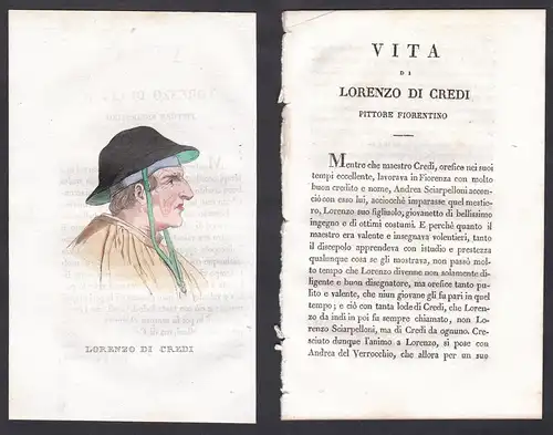 Lorenzo di Credi - Lorenzo di Credi (1459-1537) Maler painter Italien Italia Portrait Kupferstich copper engra