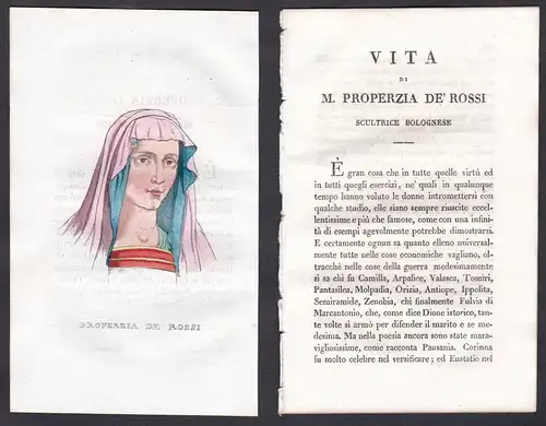 Properzia de Rossi - Properzia de Rossi (1490-1530) Bildhauerin sculptor Italien Italia Portrait Kupferstich